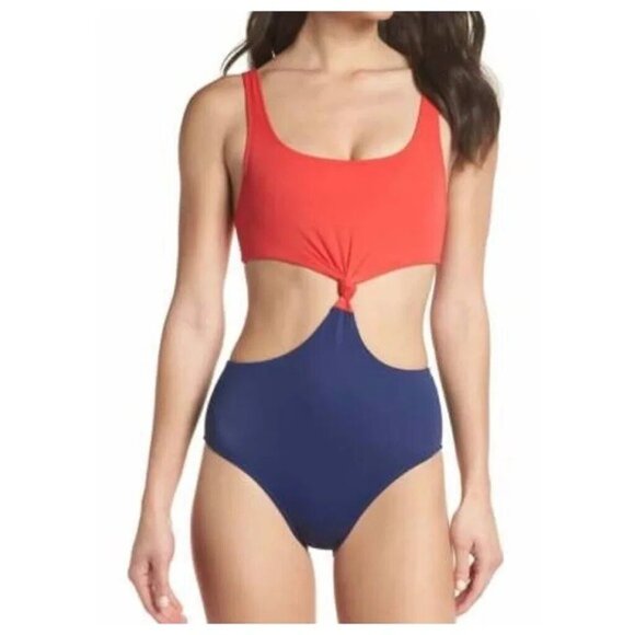 Solid & Striped Bailey Red/Navy One Piece Swimsuit Size Small New !!! - Picture 1 of 1